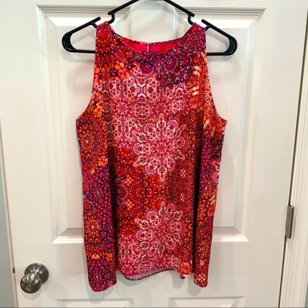 Adrienne Vittadini tank top pink orange white MED‎